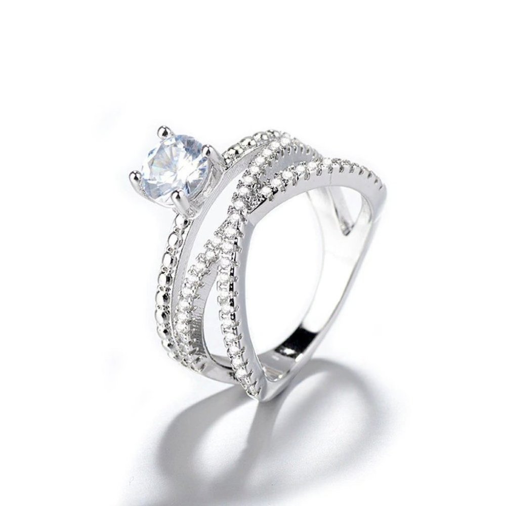 new white Zircon Cross Ring - Picture 3 of 3